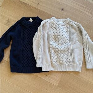 Set of 2 Crewcuts Cable Knit Sweaters - size 5-6